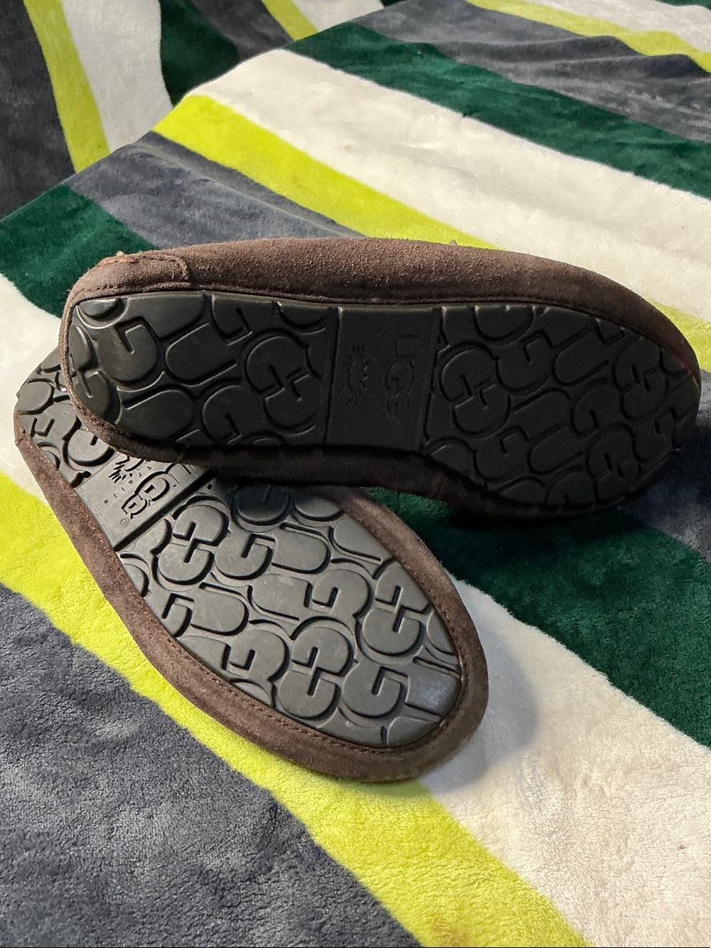 UGG Women’s Brown Suede Moccasin Slippers with Shearling Lining Size 9 - Picture 11 of 16